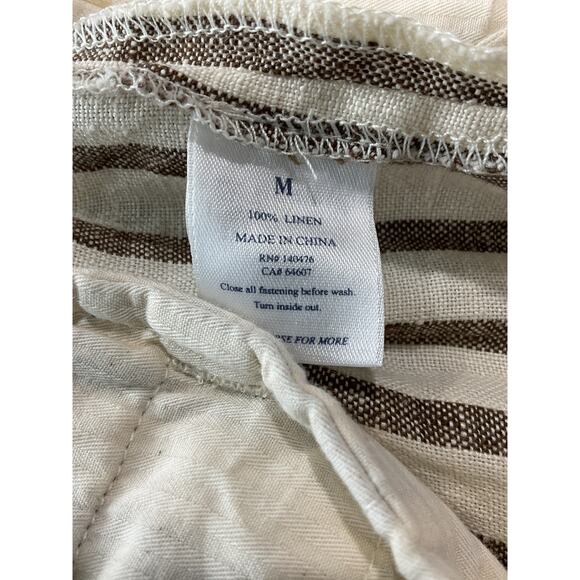 Faherty Relaxed Cocoa Grove Stripe Sun Strider Size M Pants - Picture 5 of 6